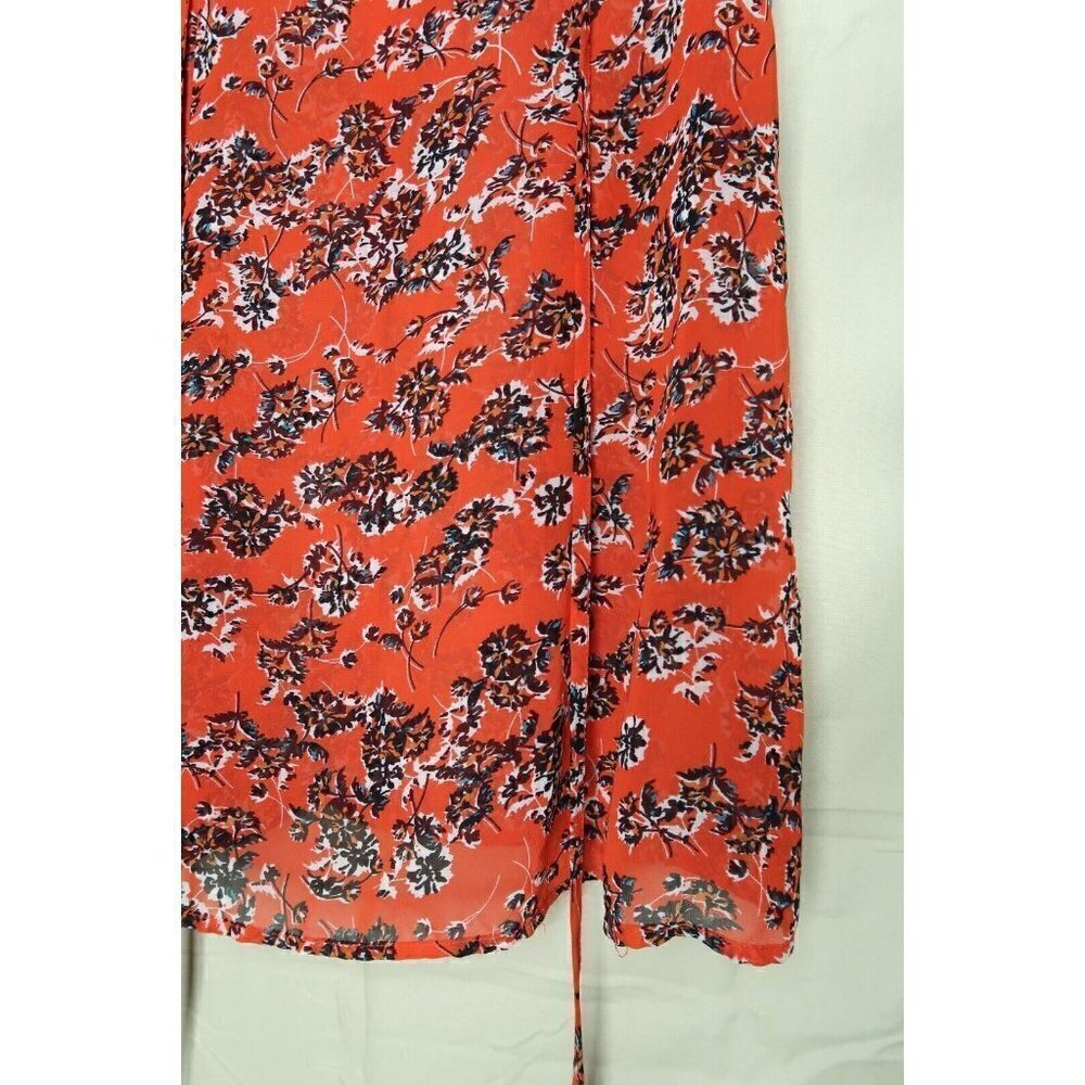 Urban Outfitters Pins and Needles Mini Dress Red Orange Floral Women's Small - Picture 5 of 11